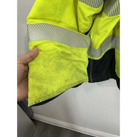 Carhartt Neon Green Jacket Hooded 4XL Reflective Workwear Class 3 Type R ANSI - Picture 2 of 16